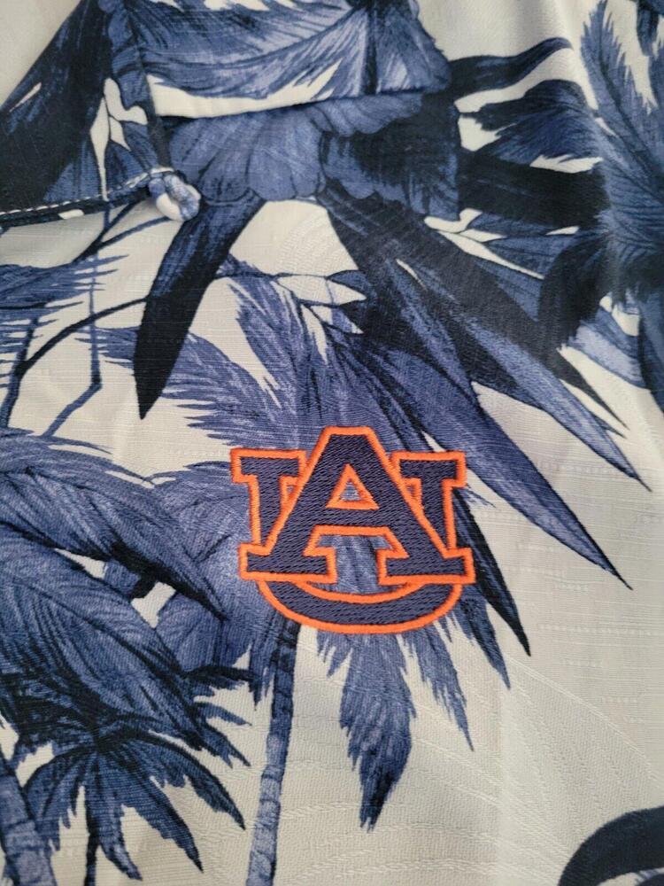 Auburn Tigers Polo Shirt Mens Medium Blue Hawaiian Tommy Bahama Golf